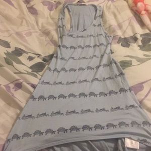 Adam Levine bunny/turtle hi-low dress
